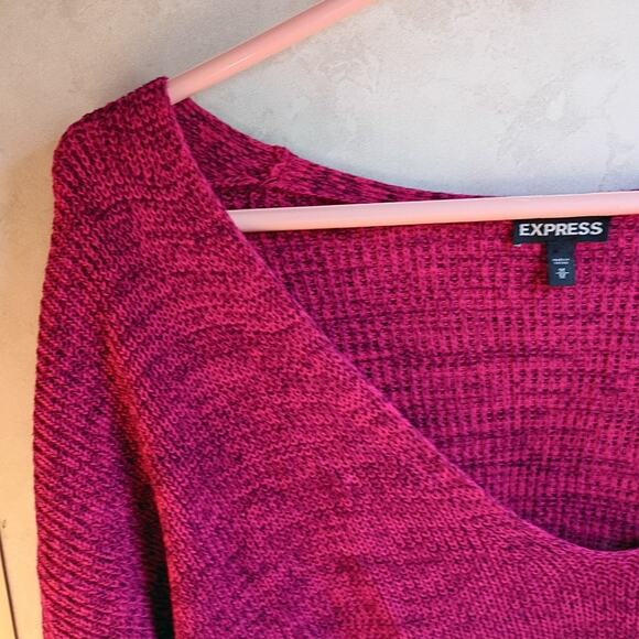 Express Oversized Slouchy Cotton Top M High Low Hem 31in Back Soft Minimalist - Picture 3 of 12